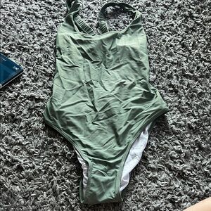 Elegant Sage Green One-Piece Swimsuit